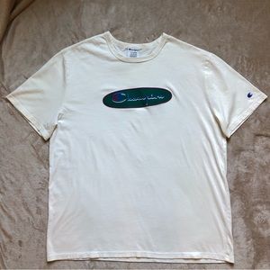 Beige/Off White Champion Tee w/ Embroidery Patch